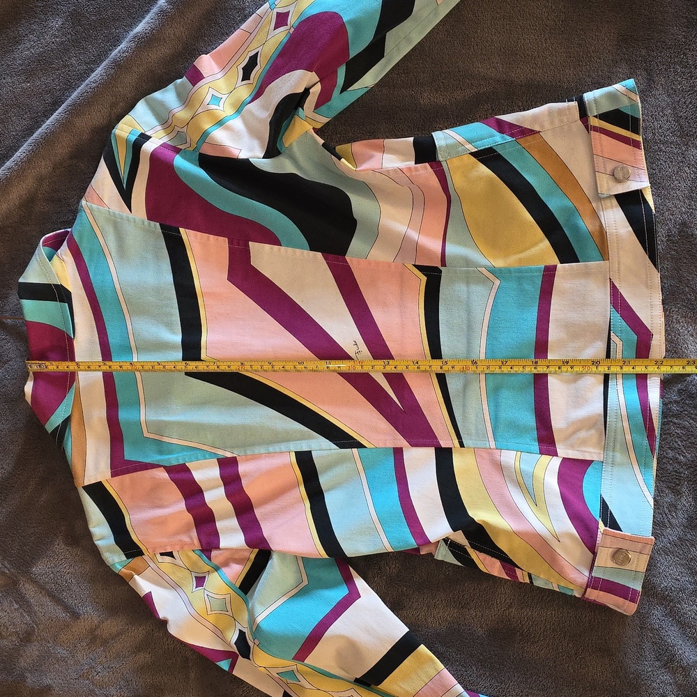 Vintage Emilio Pucci Printed Cotton Jacket Women's 6 - Picture 9 of 10